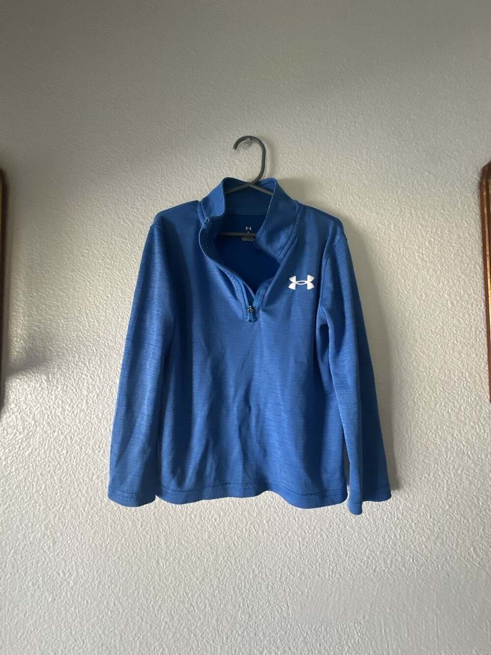 Under Armour 1/2 Zip Pullover Youth Size 5 Blue Striped Fleece